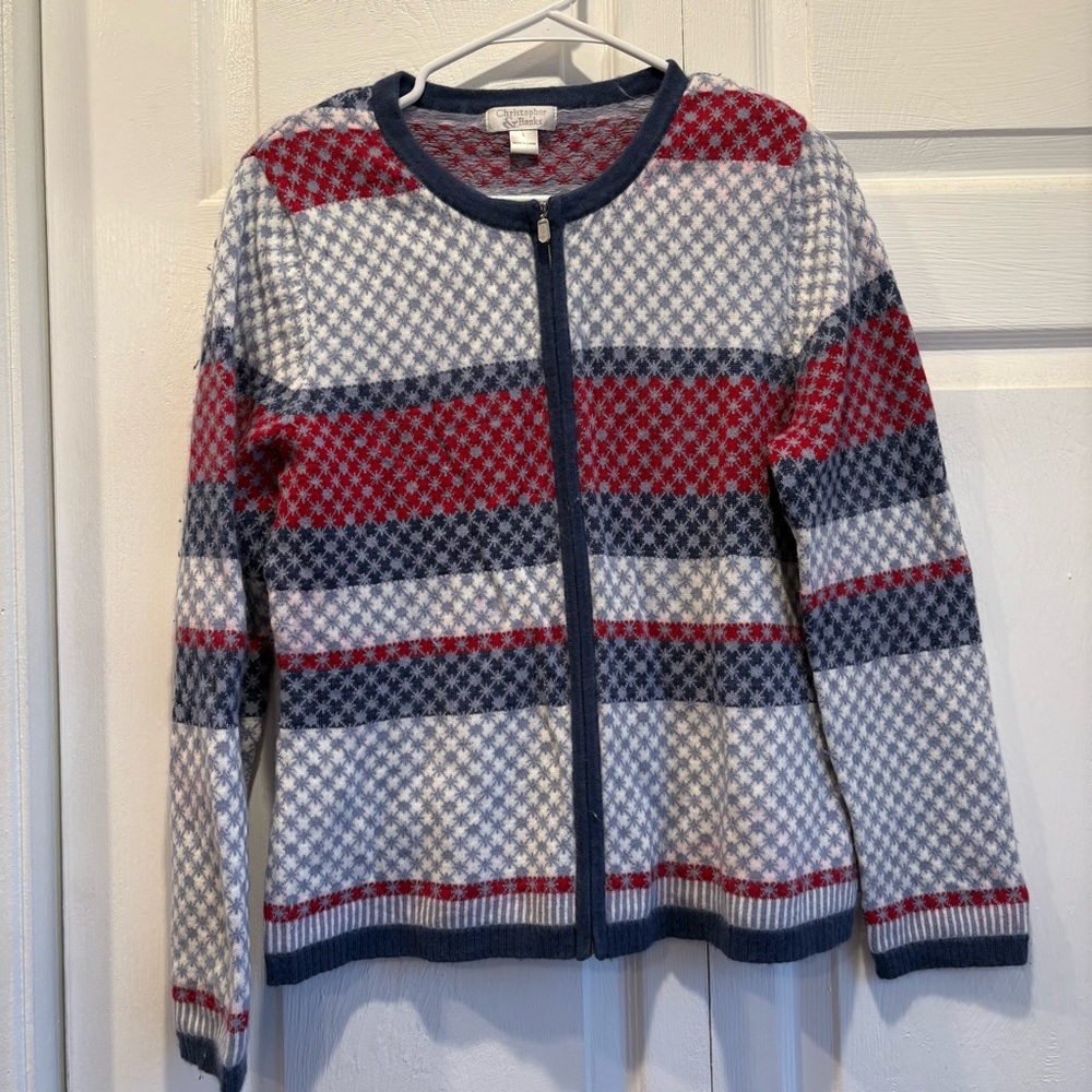 Vintage Christopher & Banks Long Sleeve Zip Up Sweater - Size Large